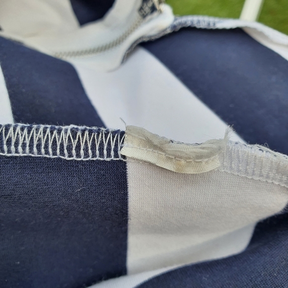 Witchery Navy and White Striped Zip Skirt Sz 10 - Picture 6 of 10